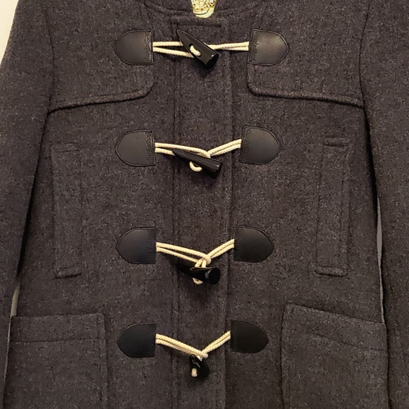 XS KnightsBridge gray wool/polyester fall jacket with hood (with ears!) - Picture 3 of 6